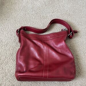 Coach Red Leather Shoulder Bag